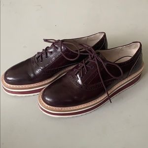 Zara Burgundy Oxfords - 38
